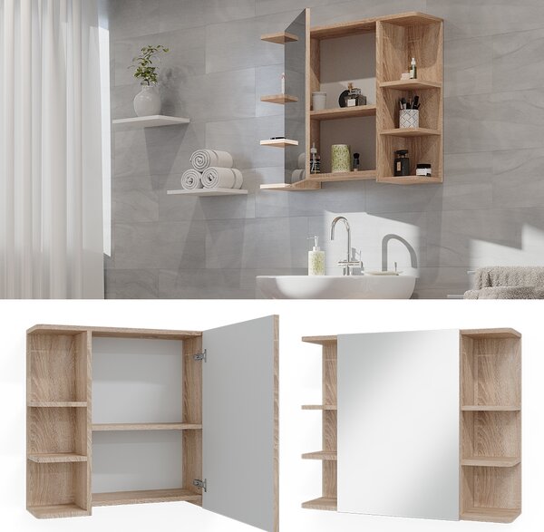 Koupelnová zrcadlová skříňka Vicco Fynn Sonoma 79.6 x 64 cm, Model 40067