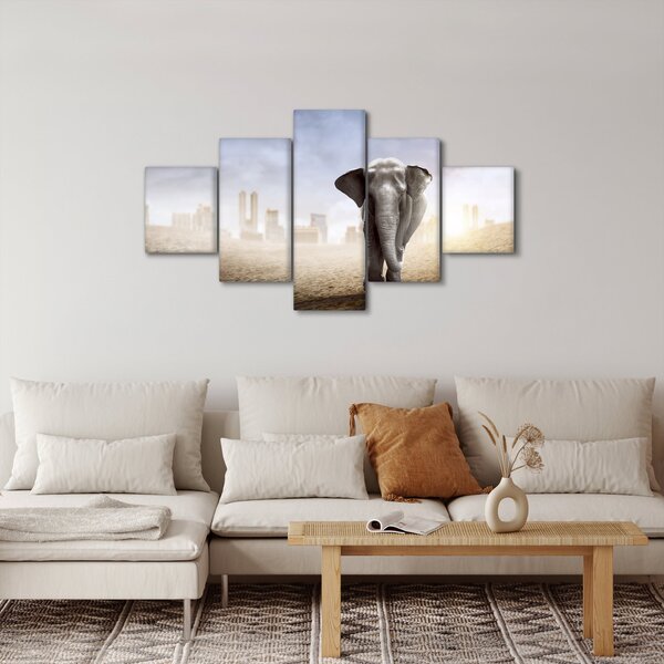 Obraz - Slůně ve velkoměstě (125x70 cm)