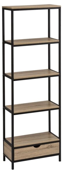 Černá přírodní knihovna v dekoru dubu 60x180 cm Urban – Casa Selección