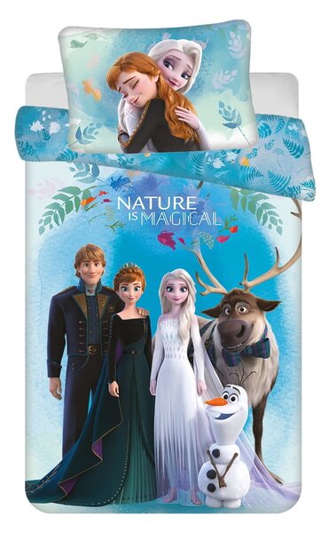Modré bavlněné dětské povlečení do postýlky 100x135 cm Frozen "Blue" – Jerry Fabrics
