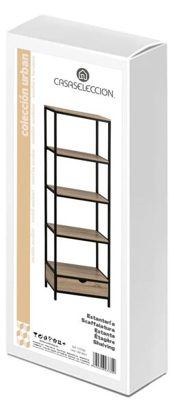 Černá přírodní knihovna v dekoru dubu 60x180 cm Urban – Casa Selección