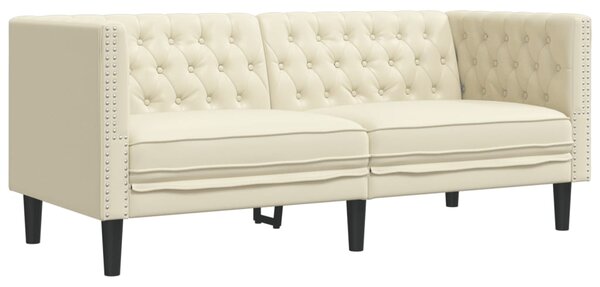 3dílná sedací souprava Chesterfield krémová umělá kůže 3209268