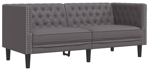 3dílná sedací souprava Chesterfield šedá umělá kůže 3209270