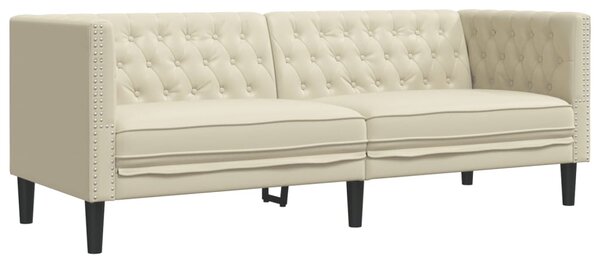 3dílná sedací souprava Chesterfield krémová umělá kůže 3209268