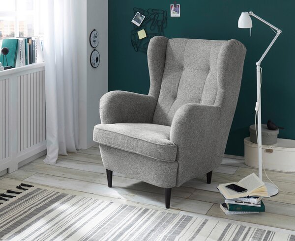 KŘESLO UŠÁK, textil, kompozitní dřevo, barvy stříbra MID.YOU - Online Only křesla & taburety, Online Only