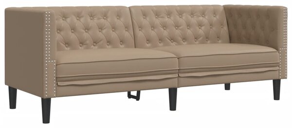 3dílná sedací souprava Chesterfield cappuccino umělá kůže 3209272
