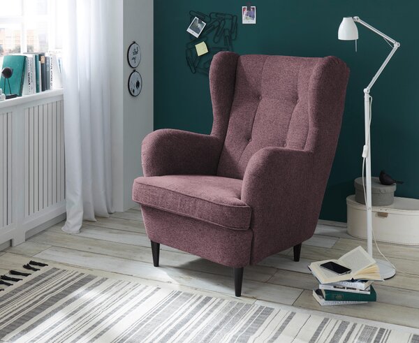 KŘESLO UŠÁK, kompozitní dřevo, textil, lilková MID.YOU - Online Only křesla & taburety, Online Only