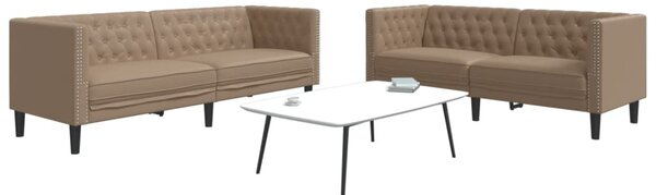 2dílná sedací souprava Chesterfield cappuccino umělá kůže 3209279