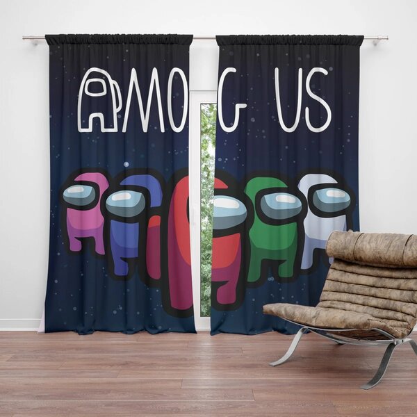 Sablio Závěs AMONG US ve vesmíru: 2ks 140x250cm