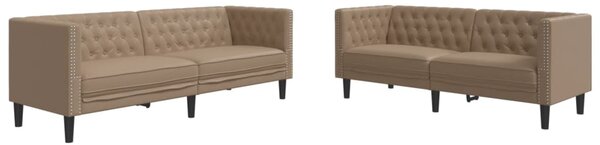 2dílná sedací souprava Chesterfield cappuccino umělá kůže 3209279