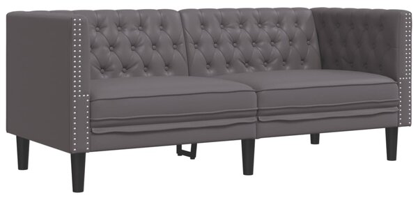 2dílná sedací souprava Chesterfield šedá umělá kůže 3209277