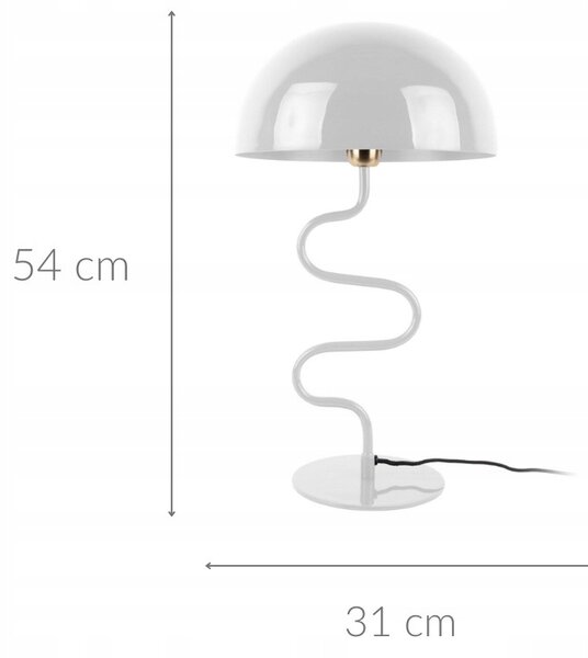 STOLNÍ LAMPA KOVOVÁ BÍLÁ HOUBA DO OBÝVACÍHO POKOJE JÍDELNY výška 54 cm