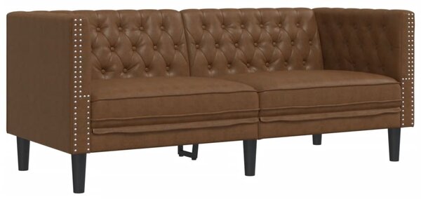 2dílná sedací souprava Chesterfield hnědá umělá semišová kůže 3209280