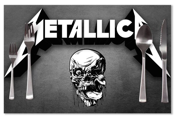 Sablio Prostírání METALLICA Lebka Šedá: 40x30cm