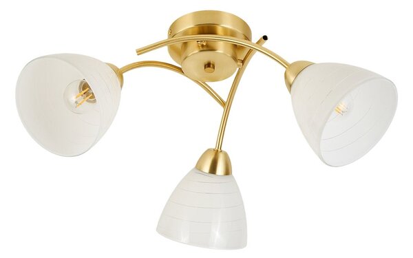 Stropní svítidlo Clara, 3x bílé skleněné stínítko, g