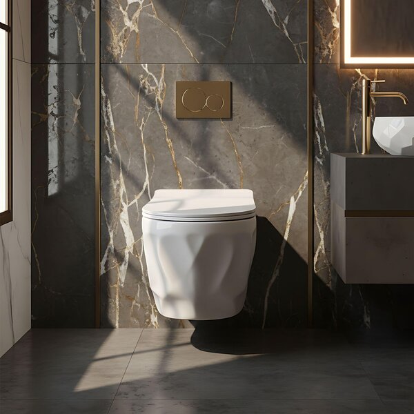 Závěsná Wc Mísa REA Gustavo Rimless White 49X35,5X34Cm