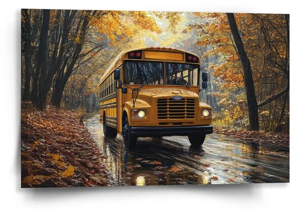 Sablio Obraz Žlutý školní autobus - 60x40 cm