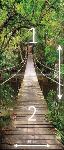 Fototapeta na dveře JUNGLE BRIDGE 86x200 cm