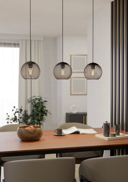 Eglo 901869 - Lustr na lanku ALMANZORA 3xE27/60W/230V černá