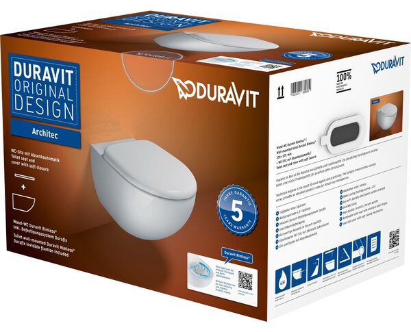 DURAVIT 45720900A1 Architec závěsný WC set, bílý, bez okrajů