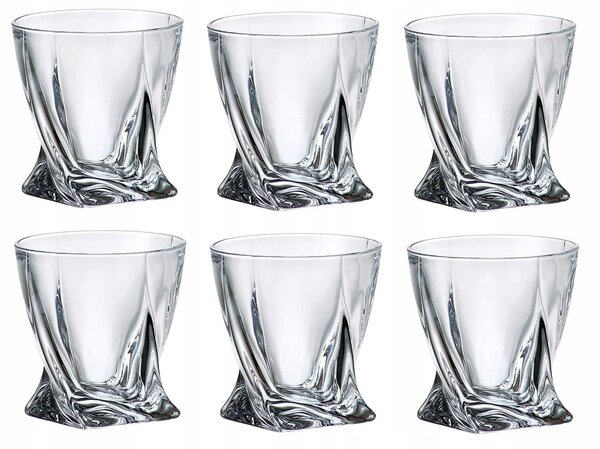 Bohemia Crystal Sklenice na whisky Quadro 6 x 340 ml
