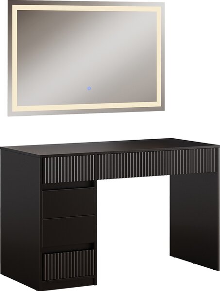 Kosmetický stolek se zrcadlem Vicco Omira Černá 120 cm se zrcadlem LED, Model 50580