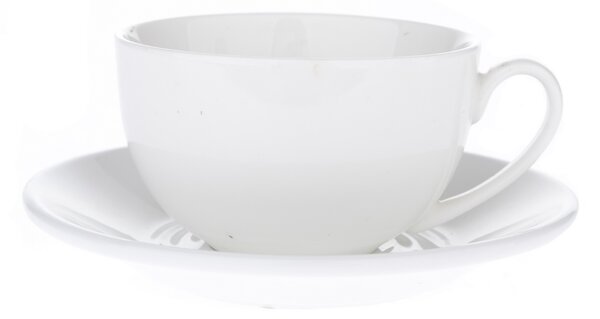 Porcelánový šálek s podšálkem, bílá