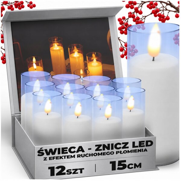 Náplň do hřbitovních svíček Maxsell LED 12 ks 15 cm