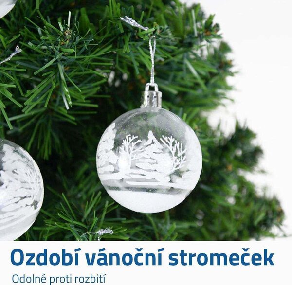 Vánoční ozdoby 6 ks - průhledné