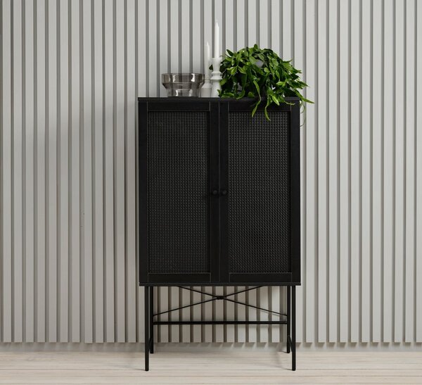 Černá skříňka v dekoru dubu 80x135 cm Pensacola – Unique Furniture