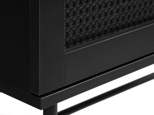 Černá skříňka v dekoru dubu 80x135 cm Pensacola – Unique Furniture