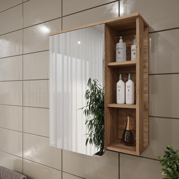 Zrcadlová skříňka Vicco Karen Sonoma 60 x 75 cm, Model 54691