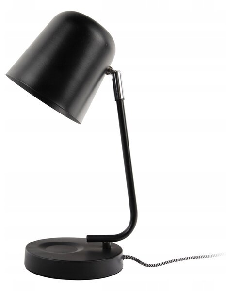 STOLNÍ LAMPA NA PSACÍ STŮL NASTAVITELNÁ KOVOVÁ ČERNÁ KLASICKÁ výška 38,5 cm