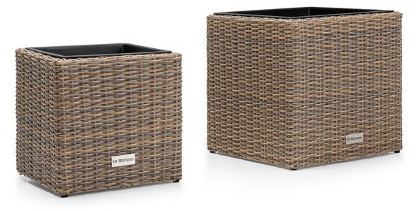 Sada šedých zahradních květináčů Bonami Essentials Natural