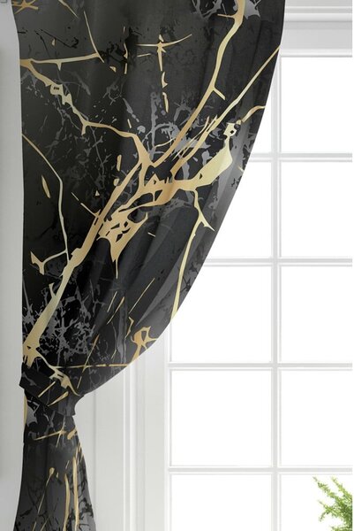 Závěsy v černo-zlaté barvě v sadě 2 ks 140x260 cm – Mila Home