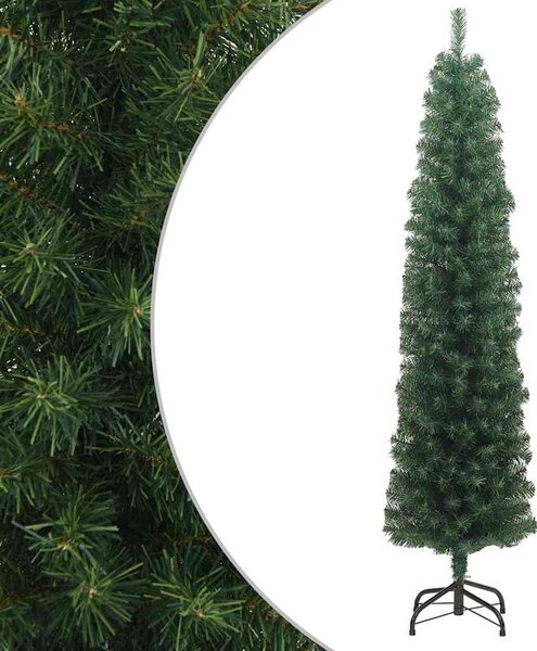 Úzký umělý vánoční stromek se stojanem zelený 180 cm PVC 320950
