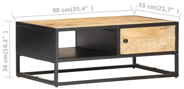 Konferenční stolek vyřezávaná dvířka 90x55x36cm hrubý mangovník 320946