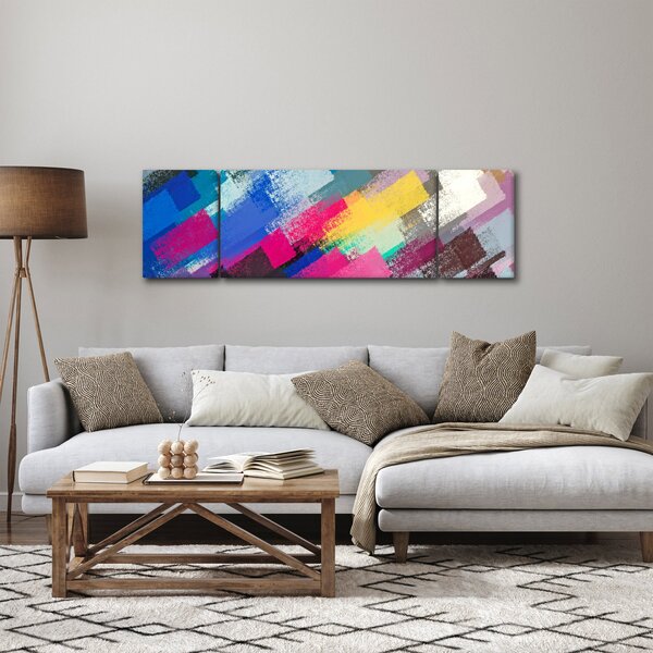 Obraz - Barevné tahy štětcem (170x50 cm)
