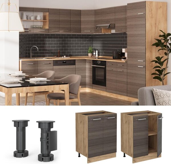 Spodní skříňka kuchyňské linky Vicco R-Line Ušlechtilá šedá 60 cm bez pracovní desky, Model 54142