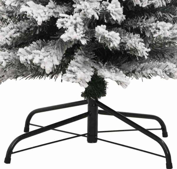 Úzký umělý vánoční stromek zasněžený zelený 180 cm PVC 320954