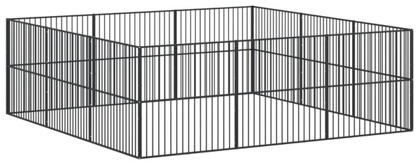 Ohrádka pro psy 12 panelů černá pozinkovaná ocel 3209554