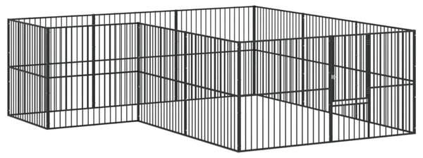 Ohrádka pro psy 12 panelů černá pozinkovaná ocel 3209558