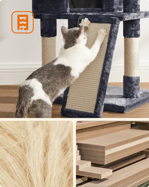 Kočičí stromové škrabadlo TIGER, šedo-béžové