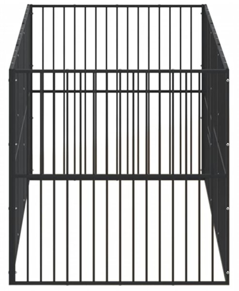 Ohrádka pro psy 8 panelů černá pozinkovaná ocel 3209557