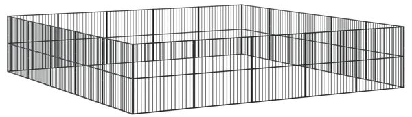 Ohrádka pro psy 20 panelů černá pozinkovaná ocel 3209556