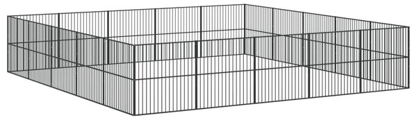 Ohrádka pro psy 20 panelů černá pozinkovaná ocel 3209556