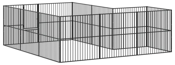 Ohrádka pro psy 12 panelů černá pozinkovaná ocel 3209558