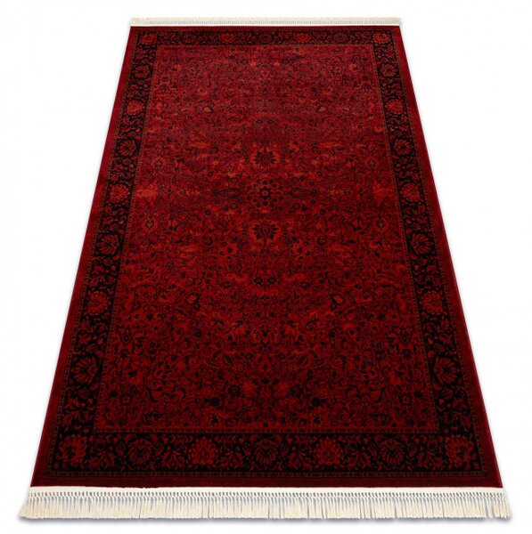 Koberec ORIENT 5125 s třásněmi / rám, orientální / klasický, bordó / černý
