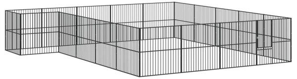 Ohrádka pro psy 20 panelů černá pozinkovaná ocel 3209560