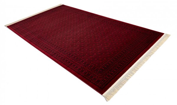 Koberec ORIENT 2958 s třásněmi / rám, orientální / klasický, bordó / černý